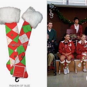 Women’s knee-high faux fur Christmas socks